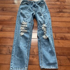 Blue High Rise Mom Jeans by wild fable, size 2